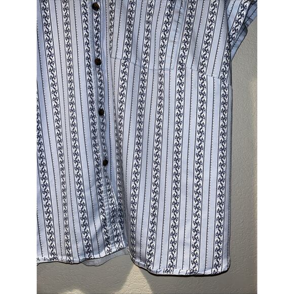 Lands End Womens 1x Blue Striped Oversized Smock Top Beach Resort Minimalist - Picture 4 of 8